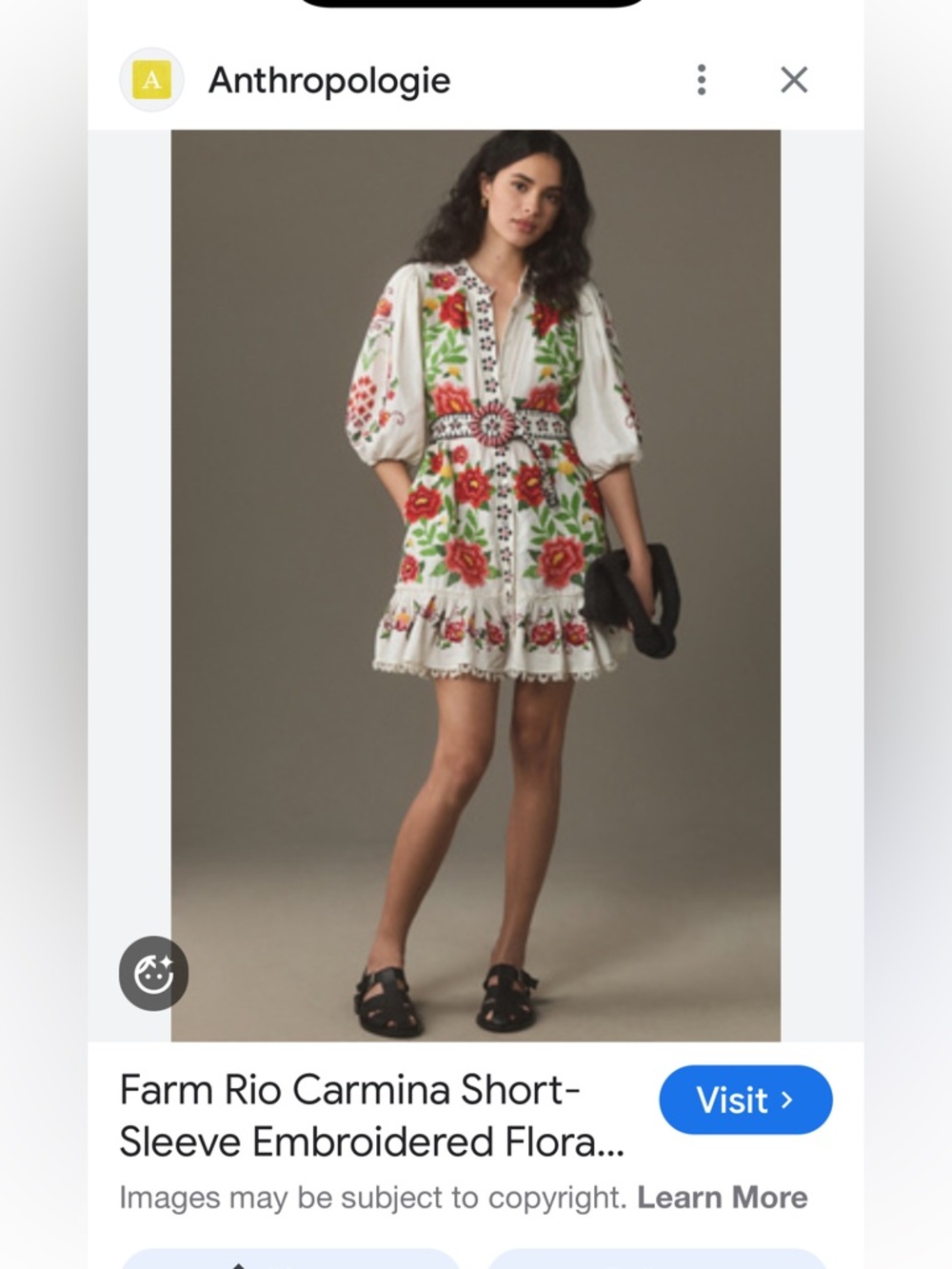 FARM Rio White Embroidered Floral Mini Dress with multicolored flowers